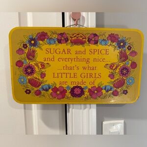 Retro Sugar and Spice Little Girl’s Vintage Plaque Room Decor